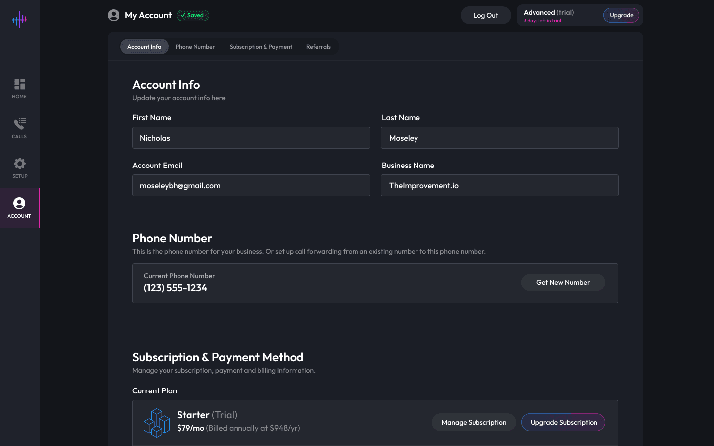 CallFlo Account